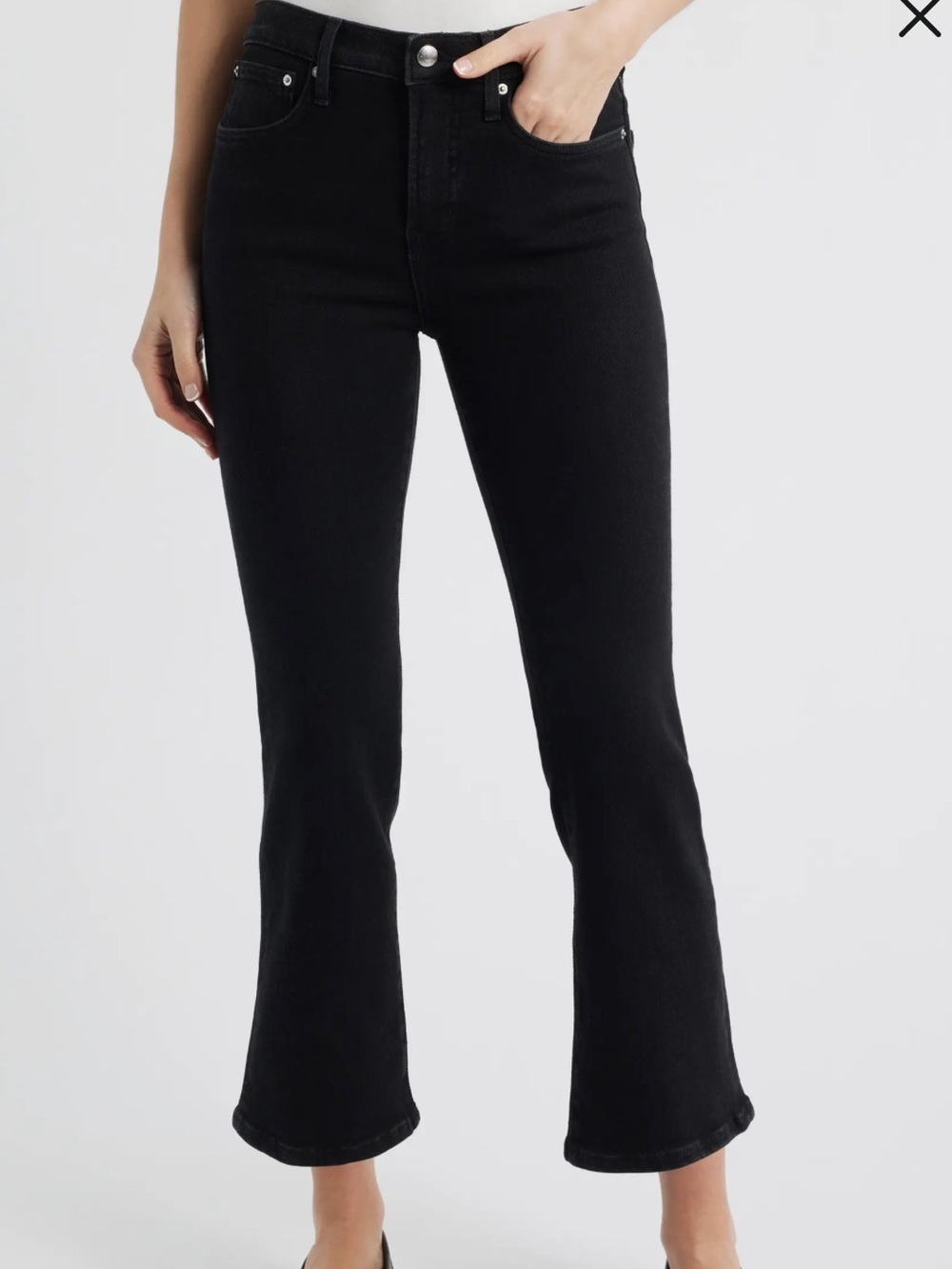 Madewell Stretch Flare Crop Jeans Size 29S Black